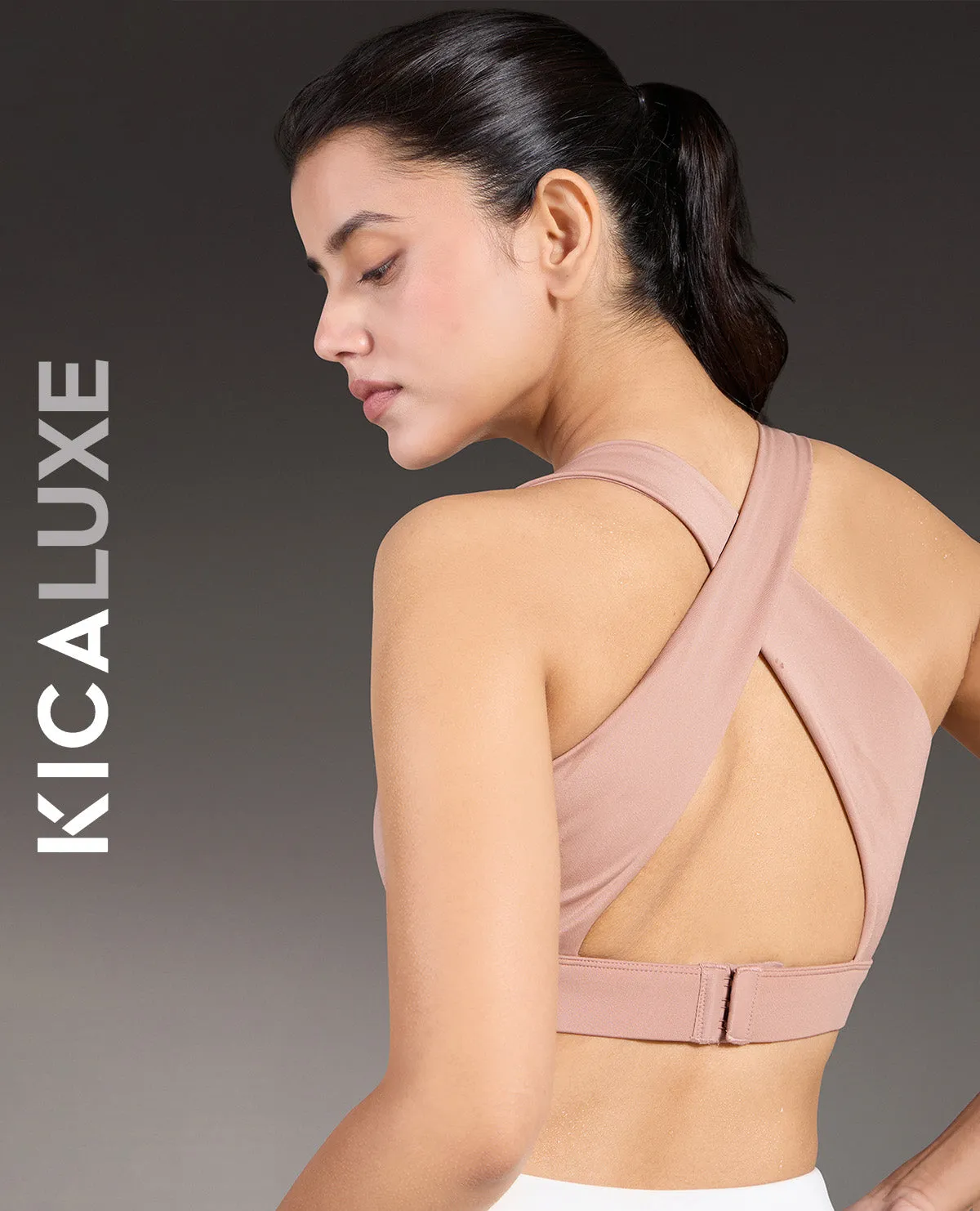 Lace Luxe Crostini Full Coverage And High-Impact Sports Bra Nude
