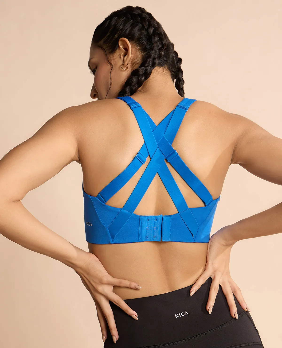 Luxe Limitless High-Impact Full Coverage Sports Bra Blue Abrasion Resistant Fabric Anti-chafe seams