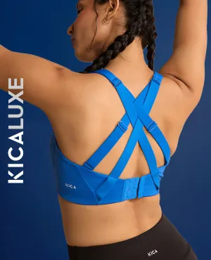 Luxe Limitless High-Impact Full Coverage Sports Bra Blue stretchy design
