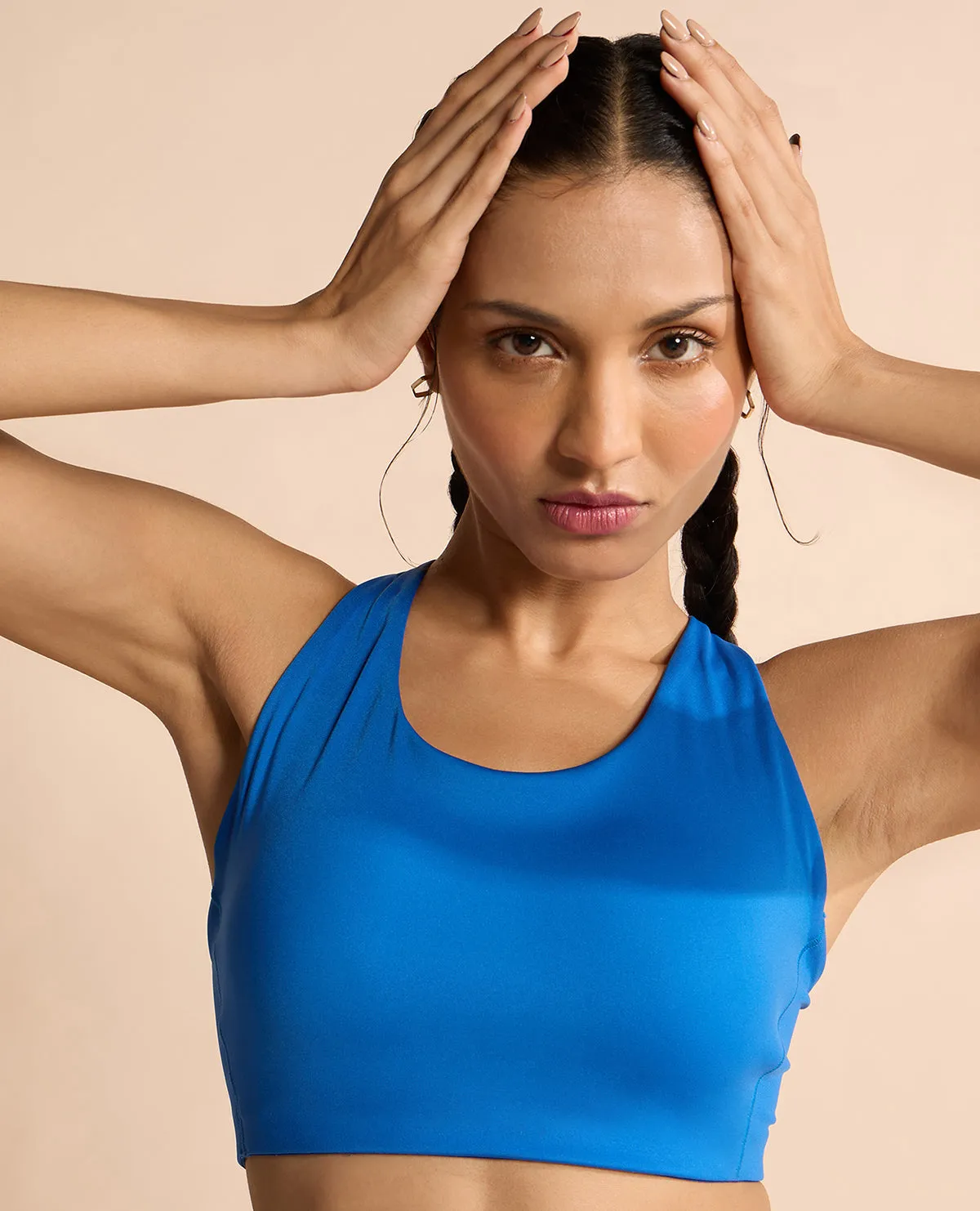 Luxe Limitless High-Impact Full Coverage Sports Bra Blue Quick Dry Technology