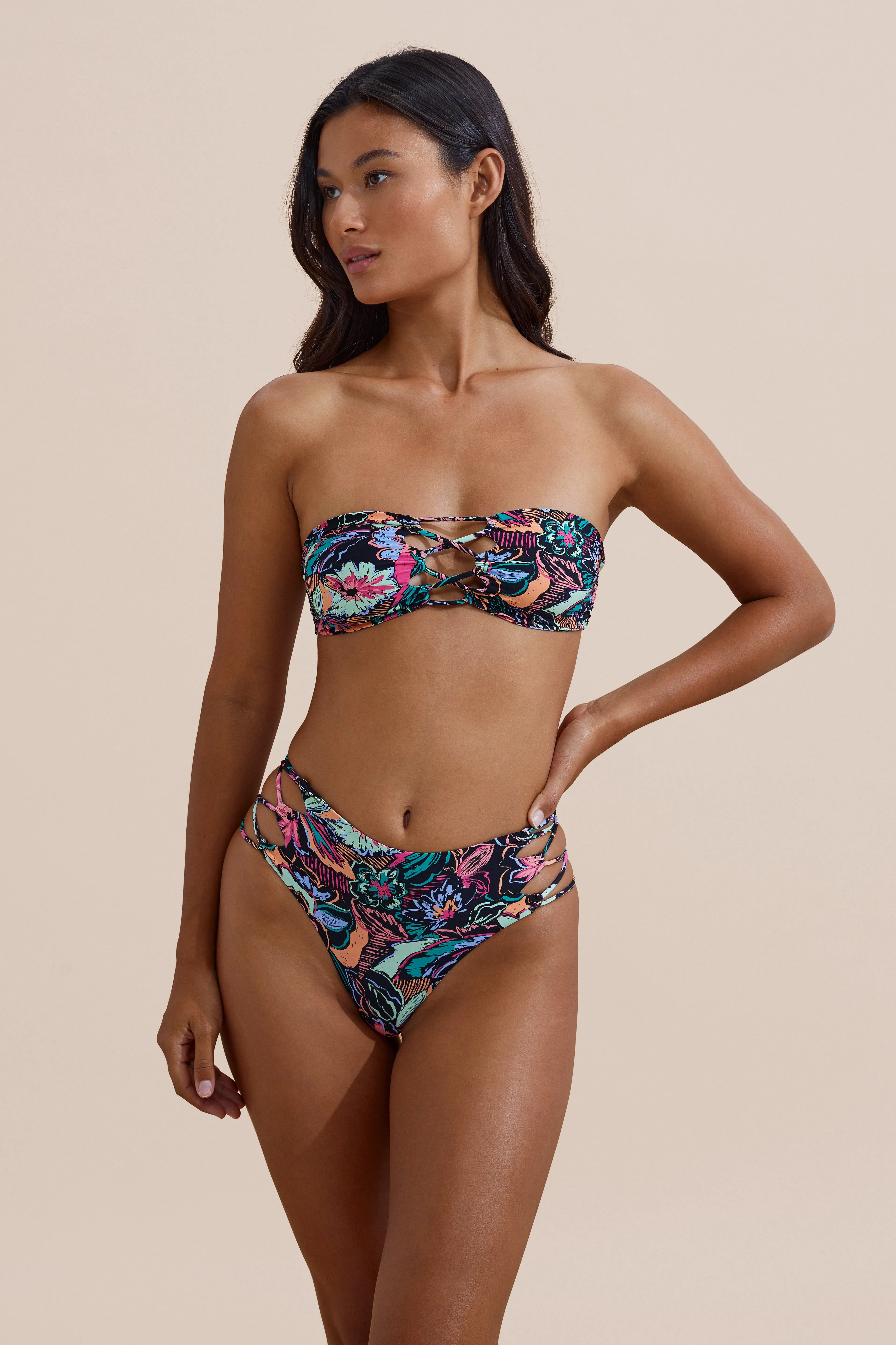 Quick Dry Technology Theo Bikini Bottom - Tropical Sketch