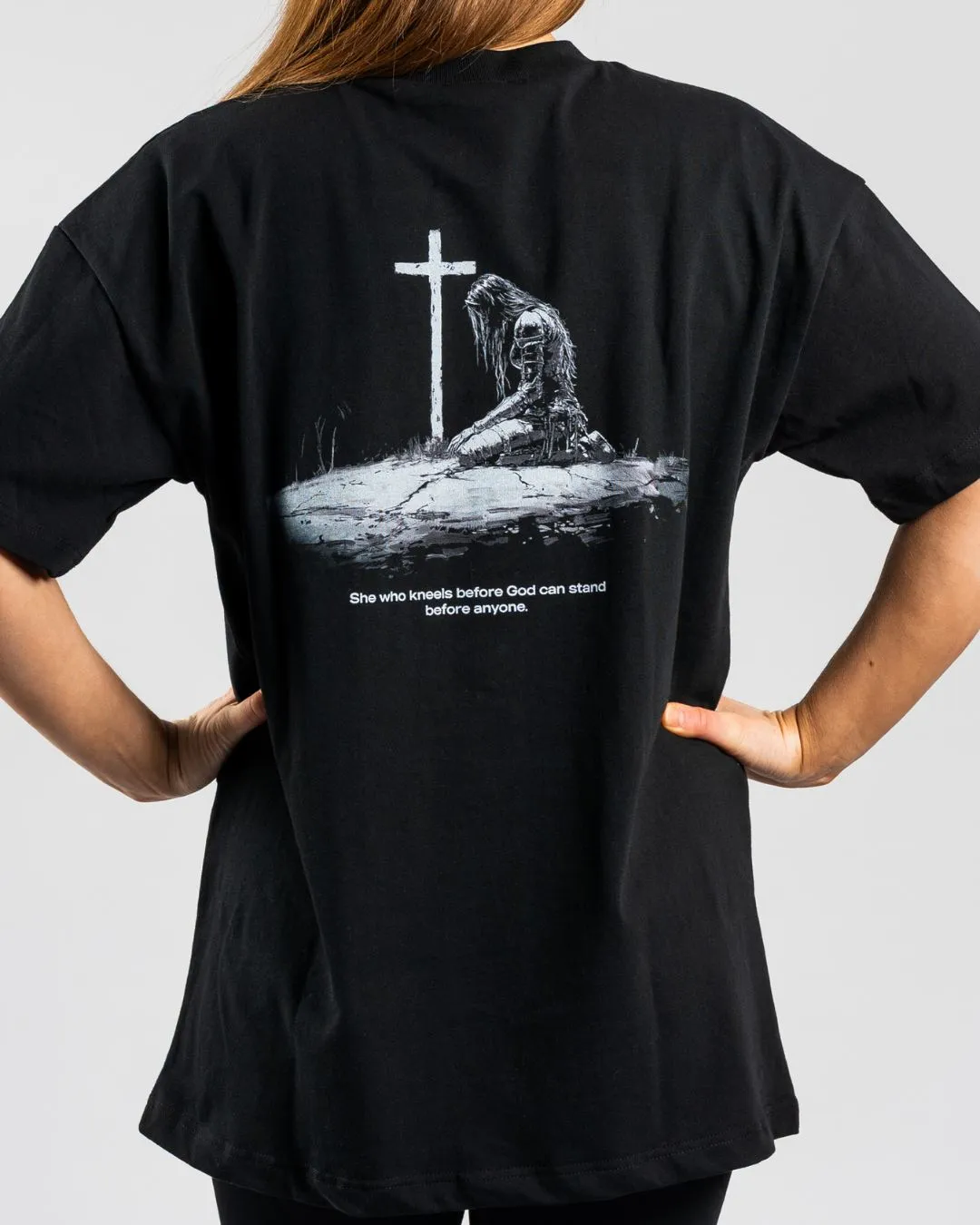 Scoop neck 'Warrior's Prayer' Women??s Oversized T-Shirt