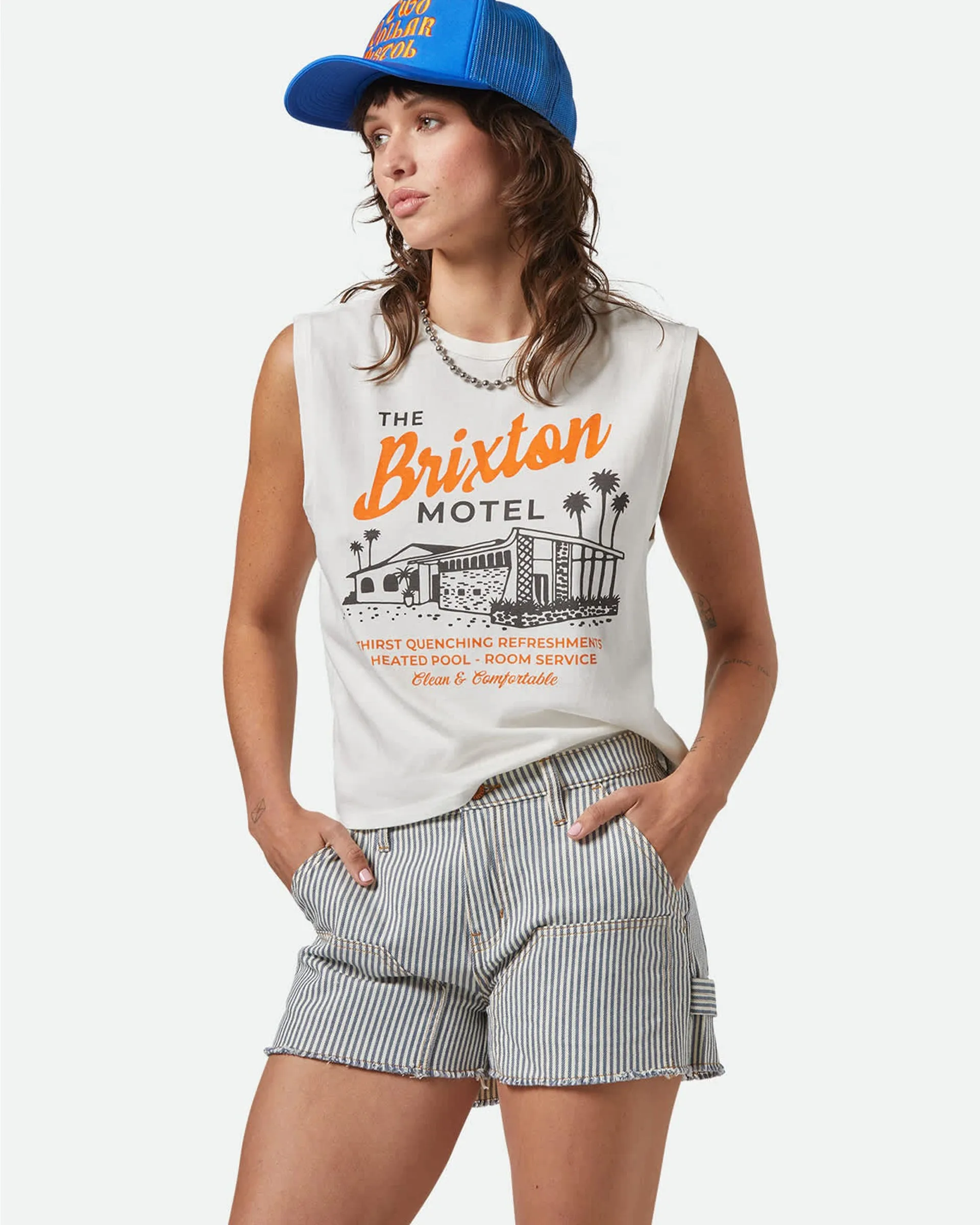 Brixton Motel Muscle Tank Top - Off White High precision RapidCharging Compatibility