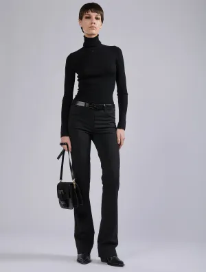RecyclablePackaging Black Milano jersey five-pocket trousers