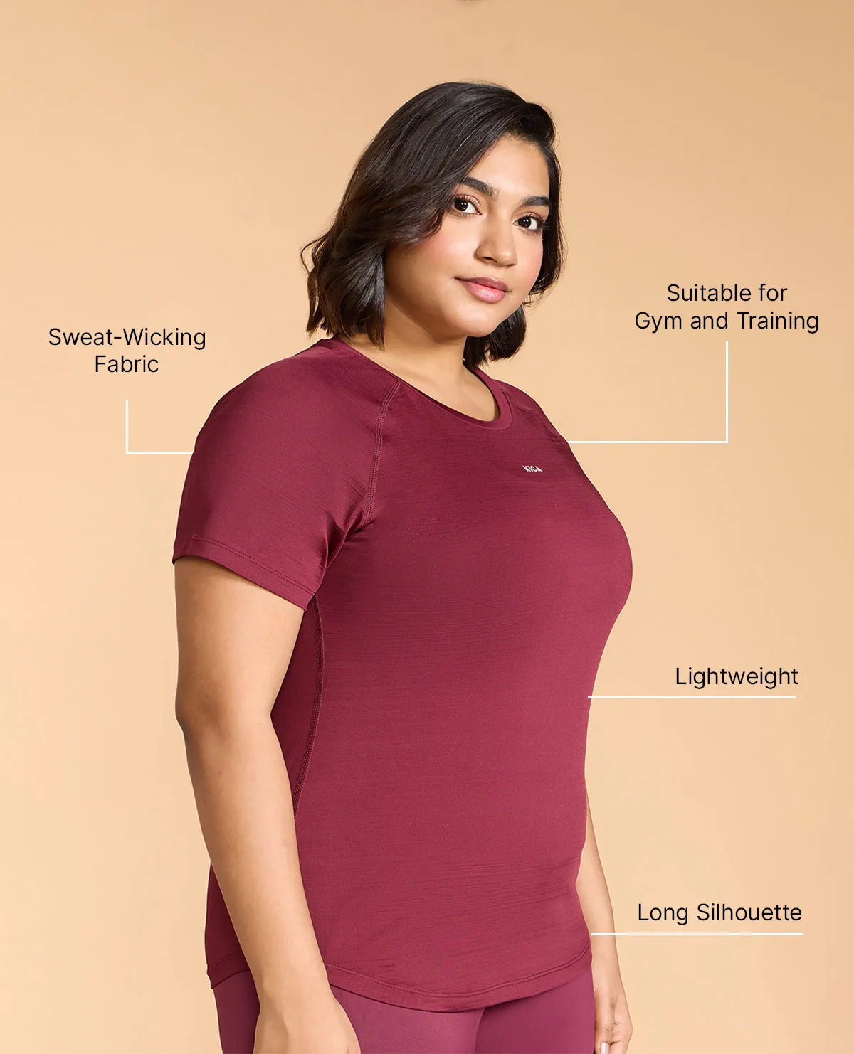 Regular Fit Basic Half Sleeves Top Breezy Comfort