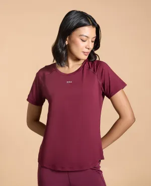 Regular Fit Basic Half Sleeves Top Running Speed Layered Collar Structure