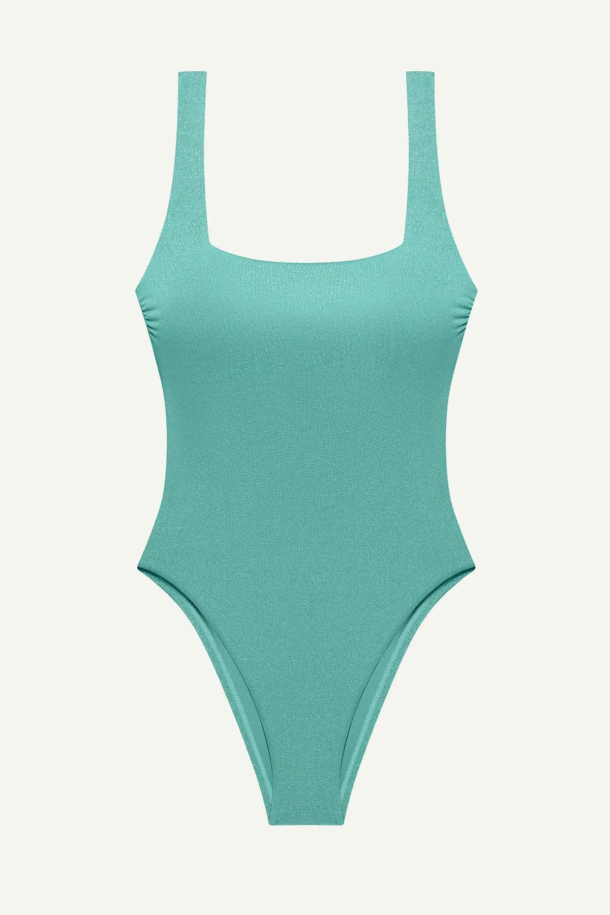 Cushioned Underwire Support Tummy Control Mika One Piece - Aqua Metallic