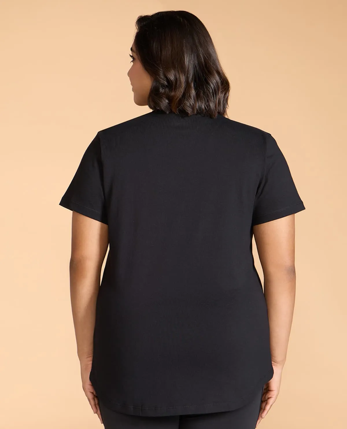 Women Solid Cotton Essential Hip Covering Top Layered Hem Detail