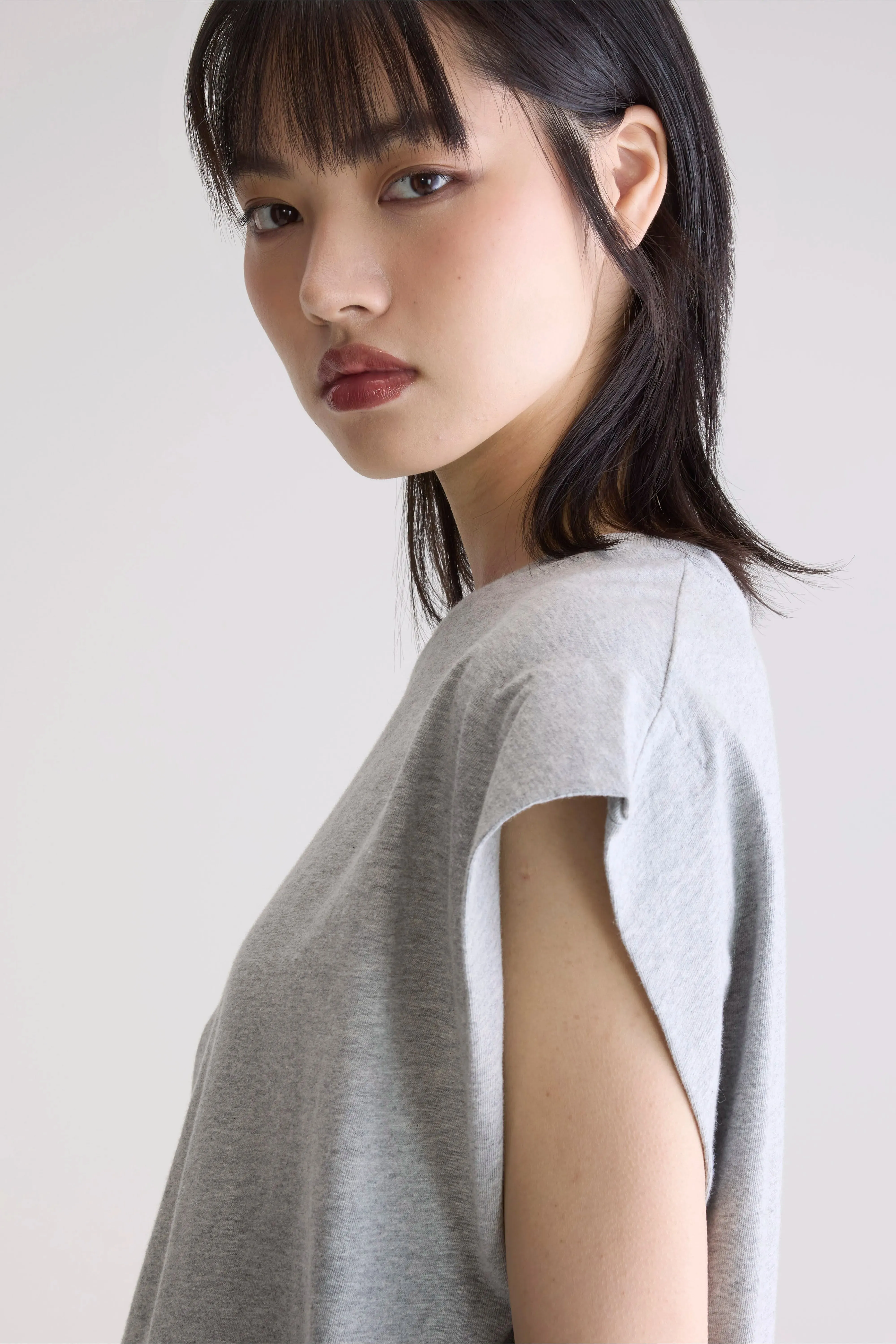 Trendy Style Reinforced Shoulder Vice crew-neck t-shirt (252 / W / H. GREY)
