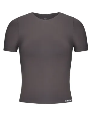 HypoallergenicTextile AntiPillingFabric AUROLA Women Essentials Seamless Short Sleeve Fitted Tshirt