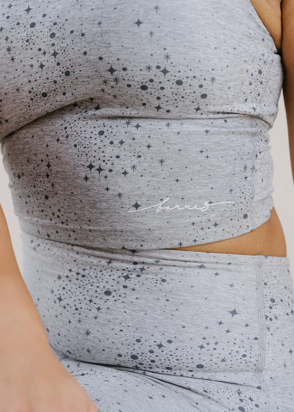Senior Ease Next Core Square Neck Cropped Tank - Silver Mist Lucky Stars