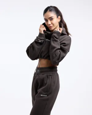 Johnson Cropped Hoodie - Mocha Comfortable Wear