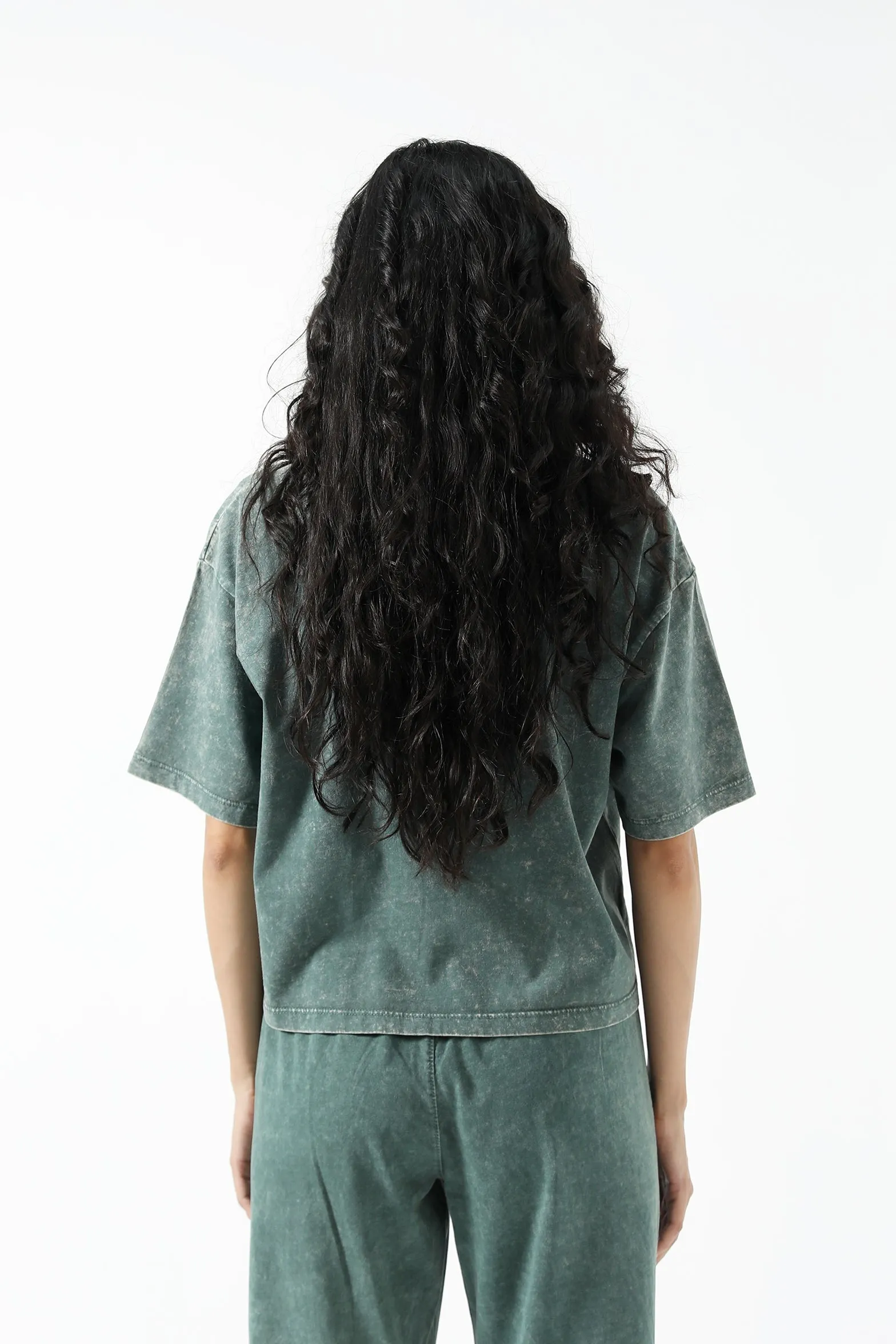SweatAbsorbingTexture Travel Light ACID WASHED BOXY FIT TEE