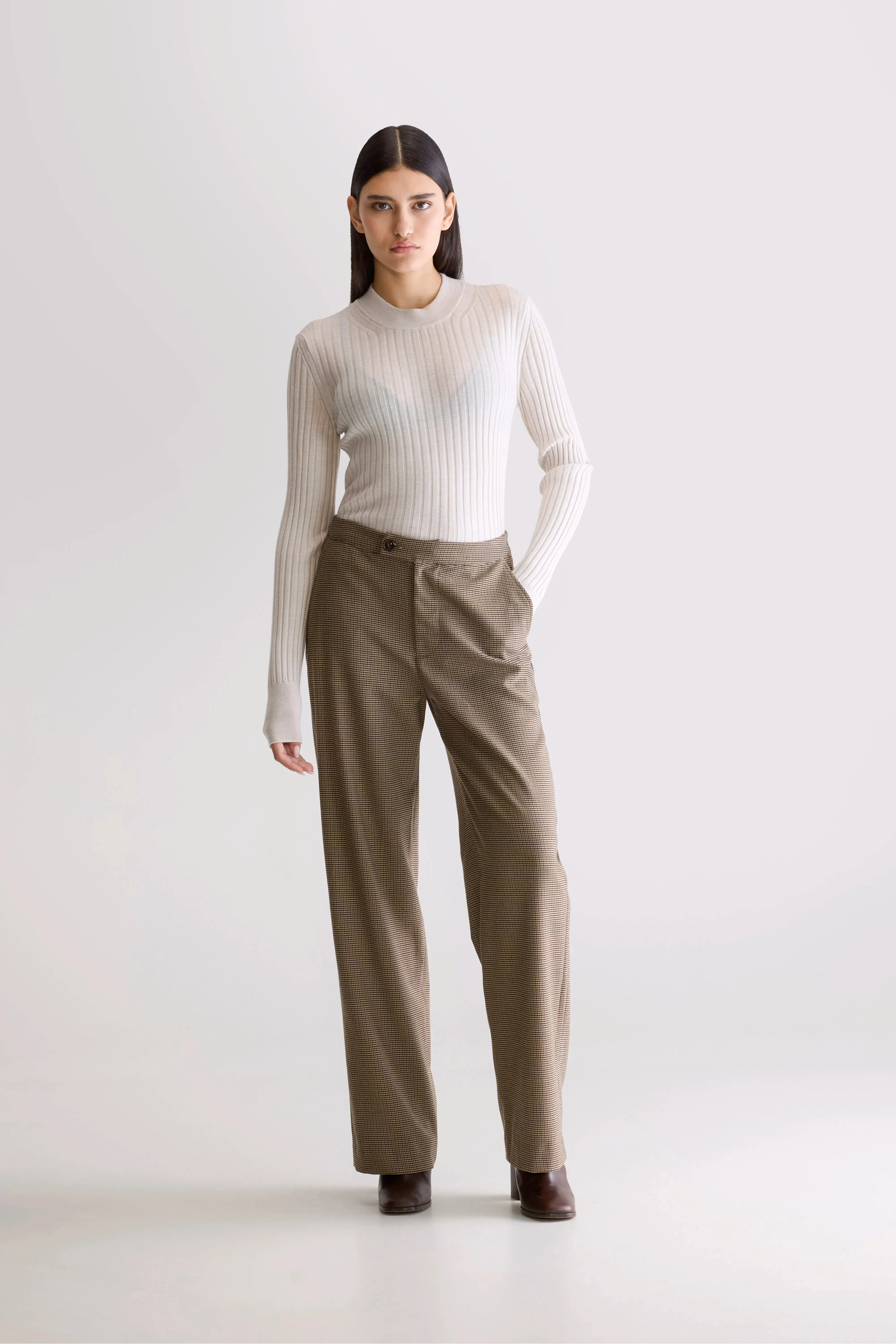 Tilla tailored trousers (252 / W / CHECK A) Sleek Fit ResilientElasticBand