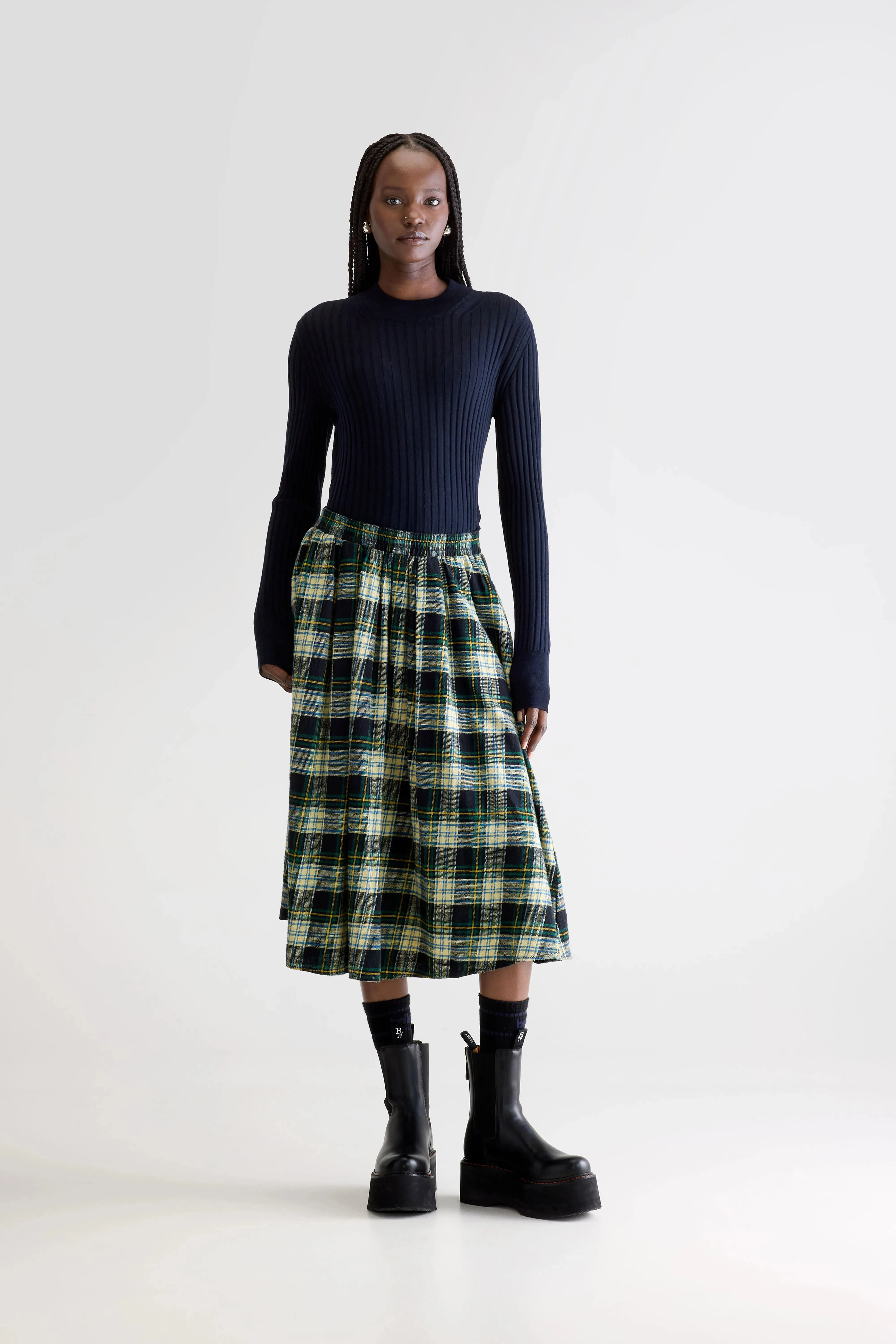 Woogie midi a-line skirt (252 / W / CHECK A) LowBulkFabric Practical Leggings