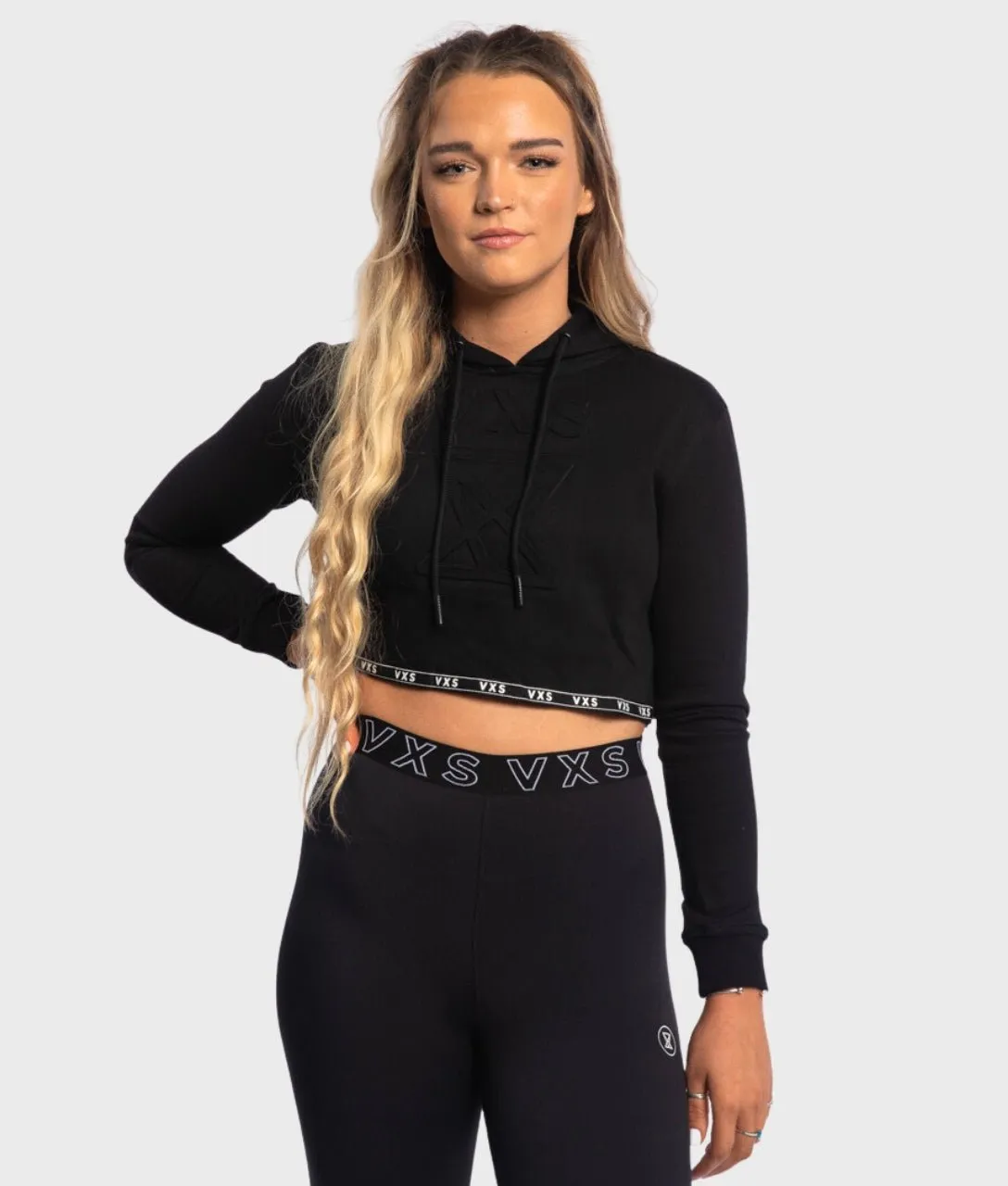 VentilatedKnit WrinkleResistant Finish Crop Hoodie