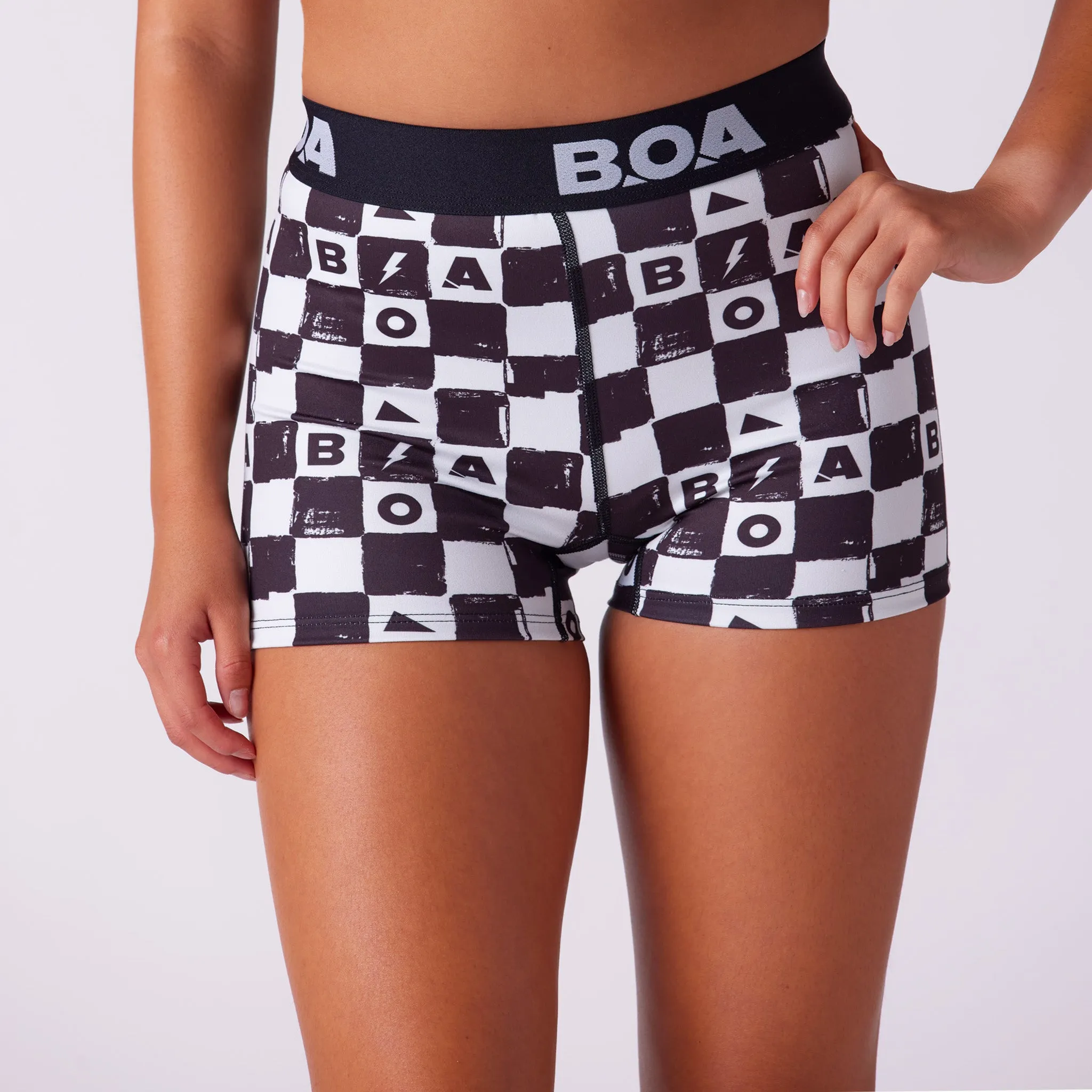 FoldableDesign Quick Absorption Women's Fly Fit Short - Checkers