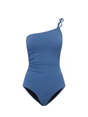 Non Clasp Straps Kara One Piece In Steel Blue Metallic Pique