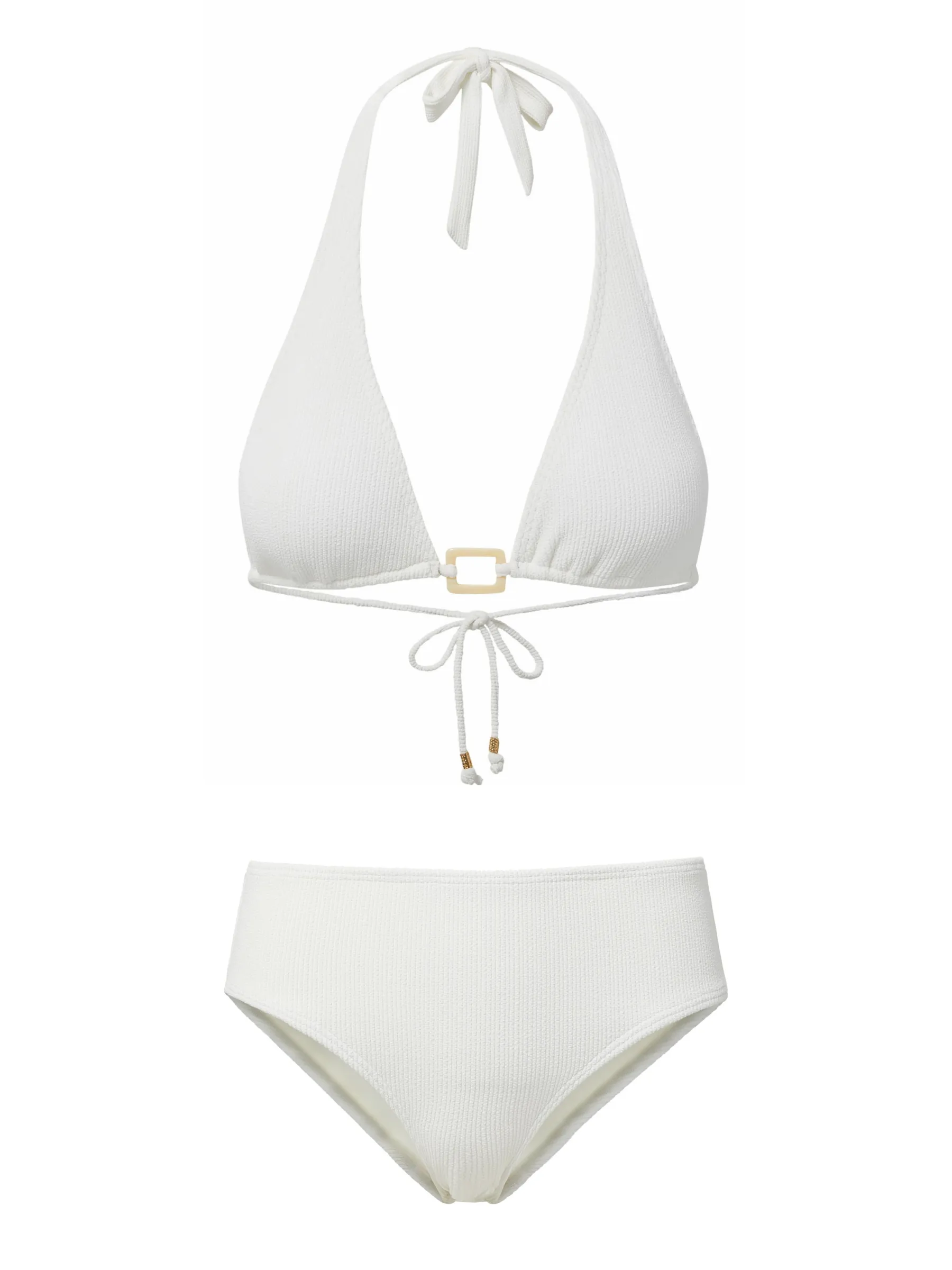 Flex Foam Padding Allison Top   Classic Midrise Bottom in Ivory Texture
