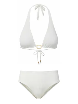 Flex Foam Padding Allison Top   Classic Midrise Bottom in Ivory Texture