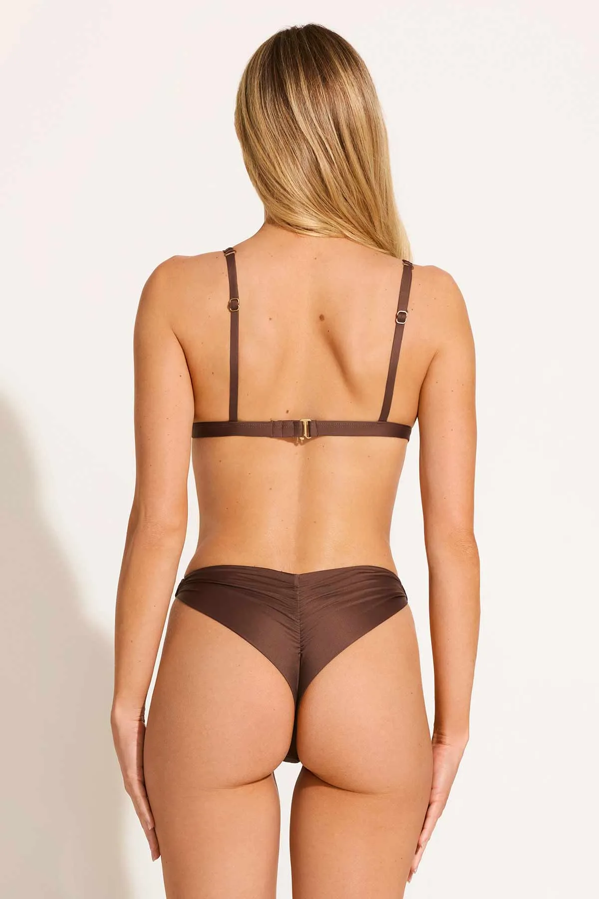 Recycled Material Moss Bralette Top - Mocha EcoLux