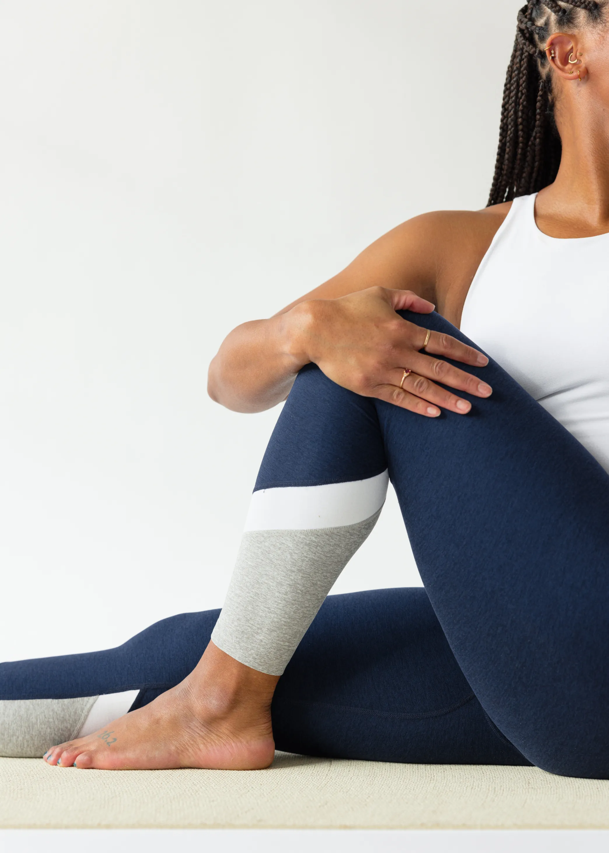 Spacedye Colorblock High Waisted Midi Legging - Nocturnal Mist QuickDryingTech