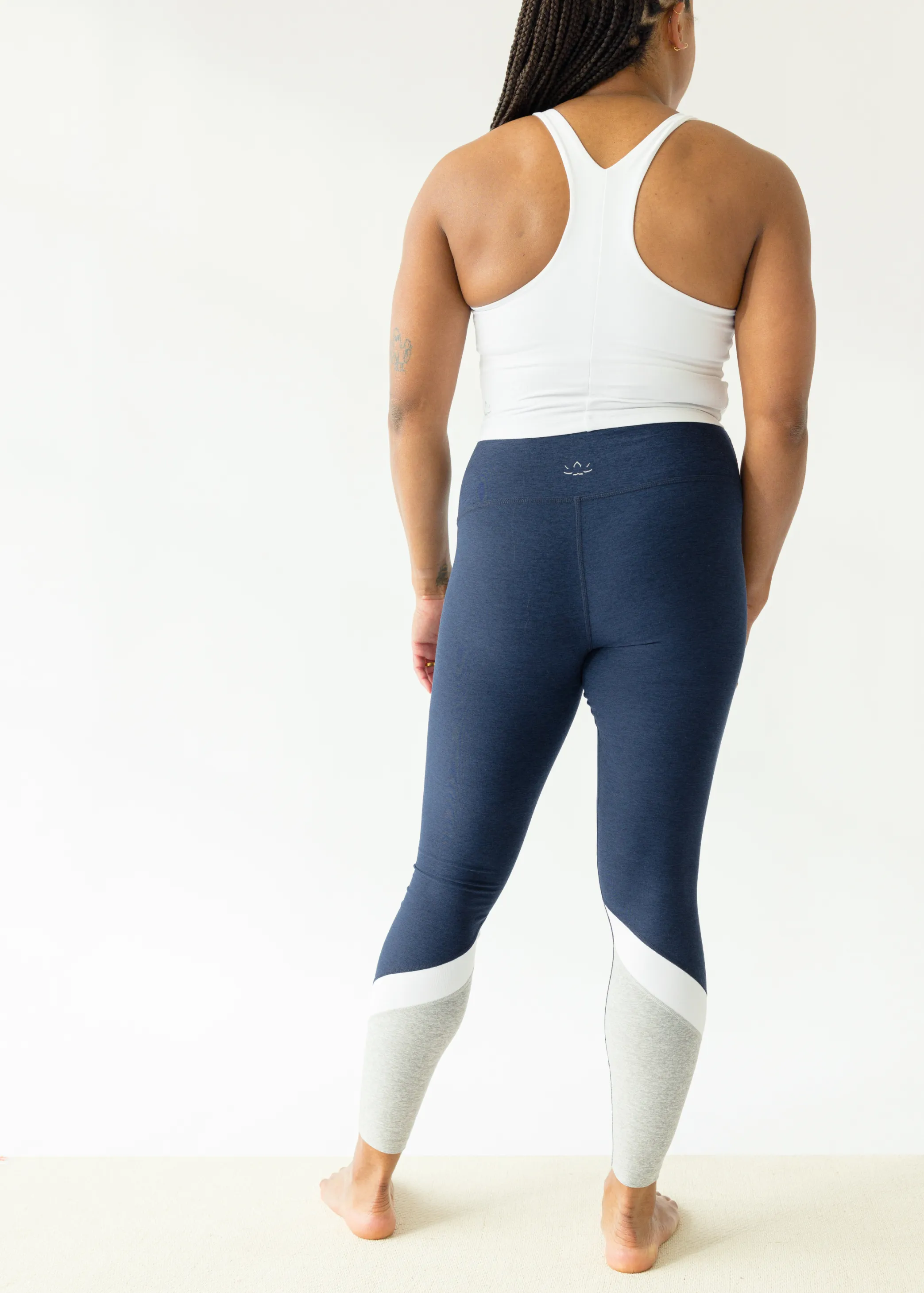Spacedye Colorblock High Waisted Midi Legging - Nocturnal Mist Hot Core LightweightDesign