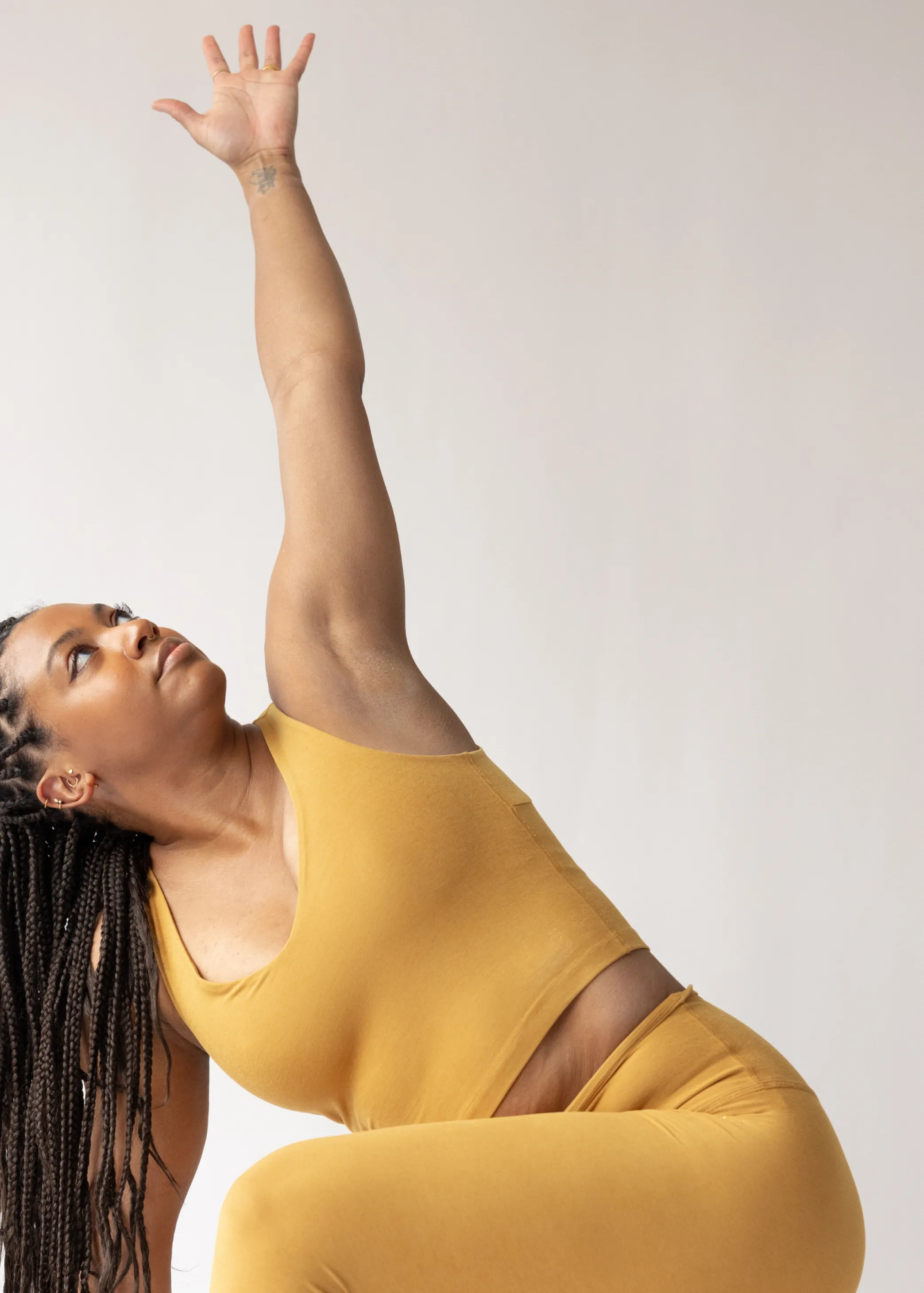 Spacedye Fresh Cut Cropped Tank - Golden Yellow Heather AdjustableWaistband Luxury Apparel
