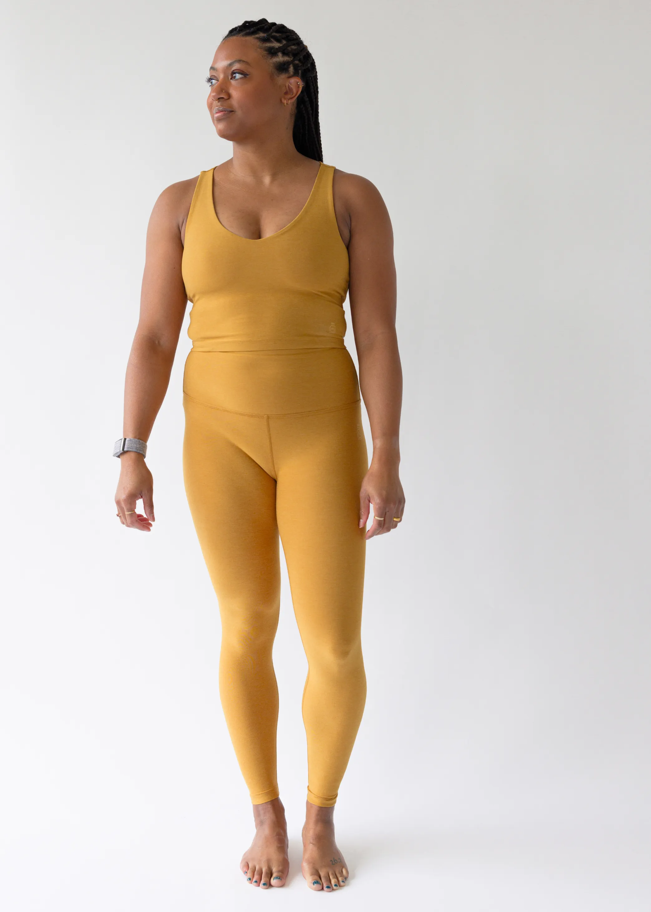 Spacedye Fresh Cut Cropped Tank - Golden Yellow Heather Comfortable Hoodie