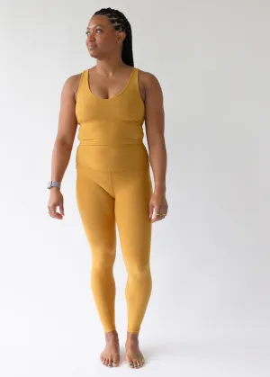 Spacedye Fresh Cut Cropped Tank - Golden Yellow Heather Game Day Flow Core