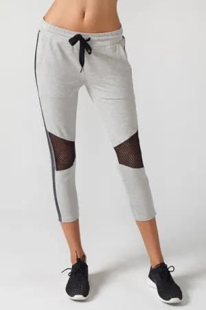 CHICHI Active Michelle Cropped Moto Jogger - Heather Grey Hygienic Inner Layer