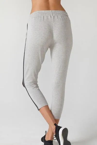 CHICHI Active Michelle Cropped Moto Jogger - Heather Grey Dressy look Smart Wear
