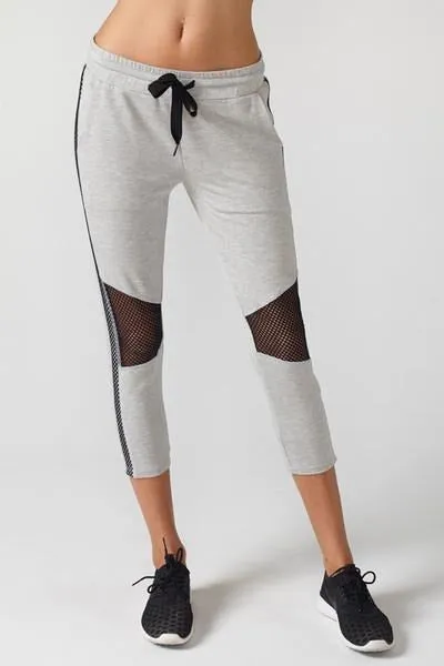 CHICHI Active Michelle Cropped Moto Jogger - Heather Grey Hygienic Inner Layer