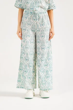 PRINTED WIDE LEG TROUSER ThermalRegulatingLining ExpandableSidePanels