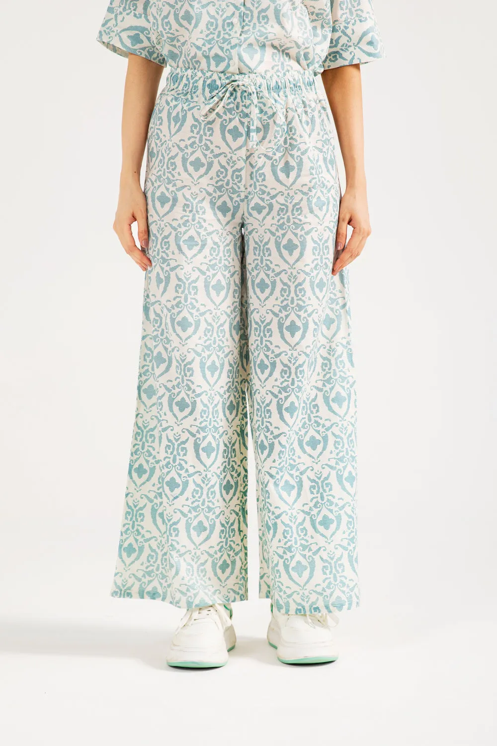AbrasionResistantFabric PRINTED WIDE LEG TROUSER