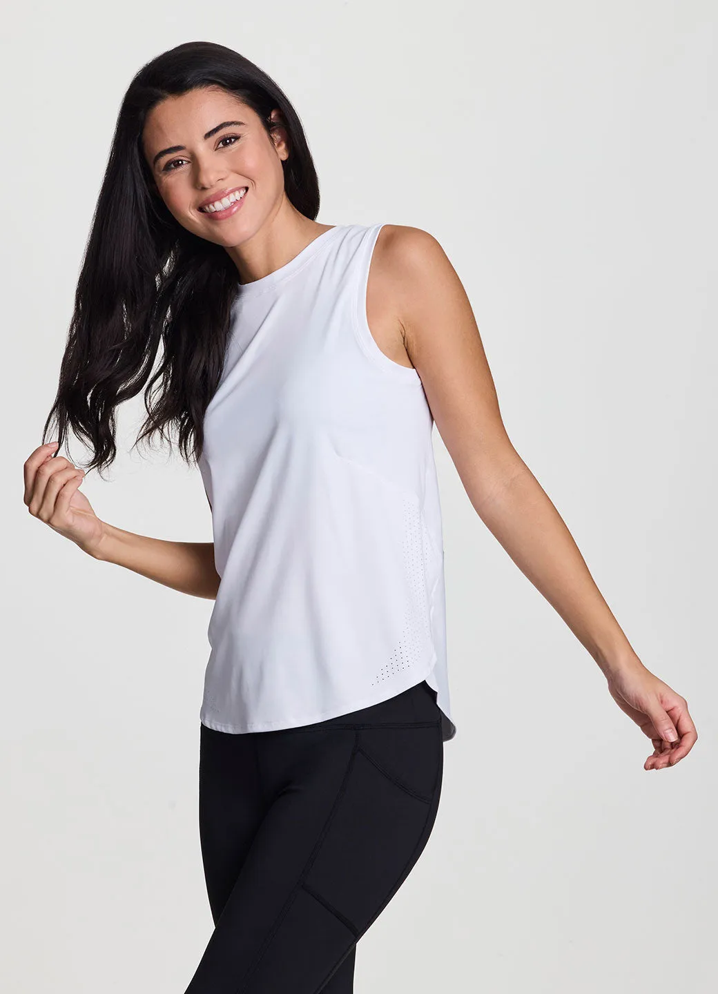 Ergonomic Armhole Shape Adaptive Torso Compression To The Core Laser Tank