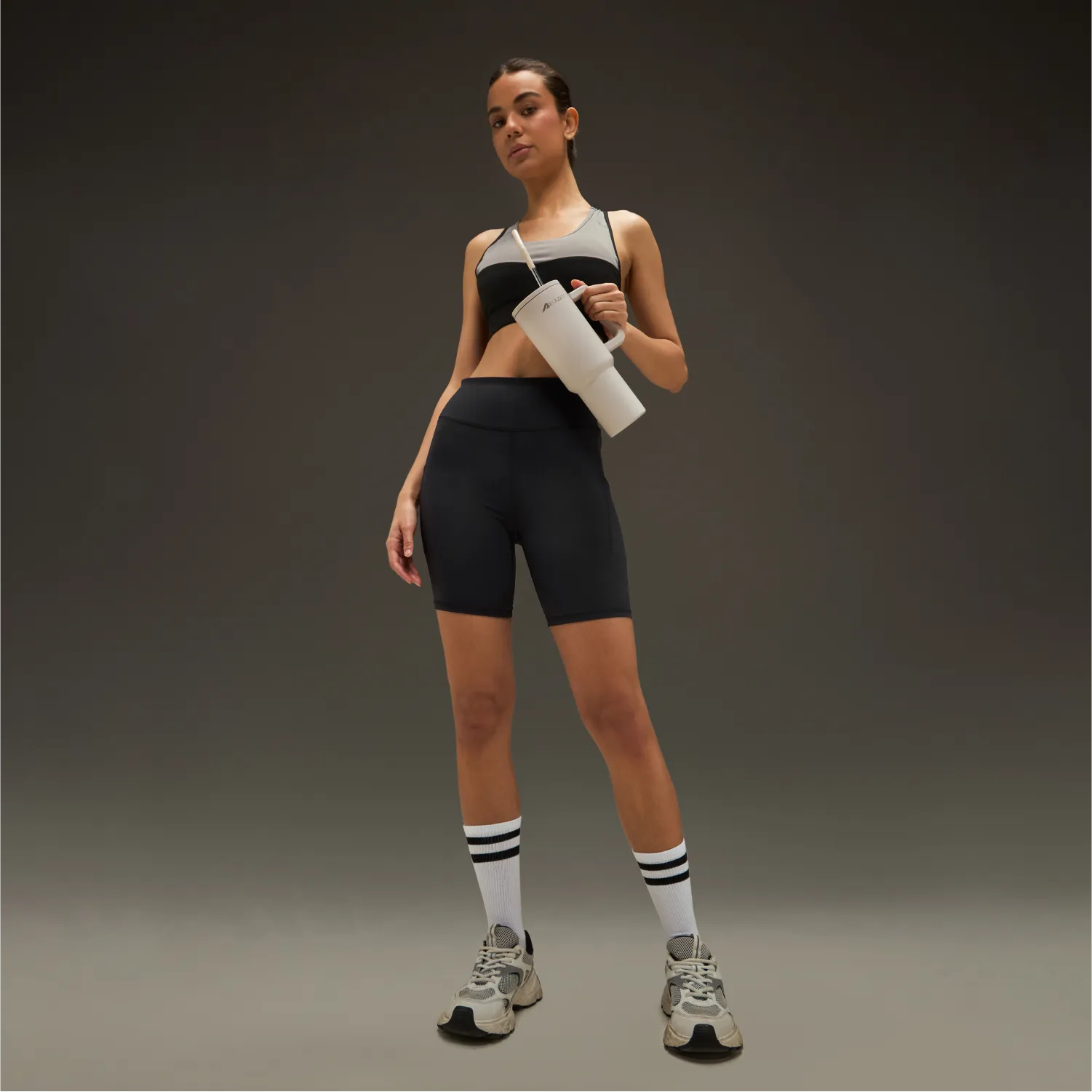 Women Align Training Shorts Black Wrinkle Free Weave