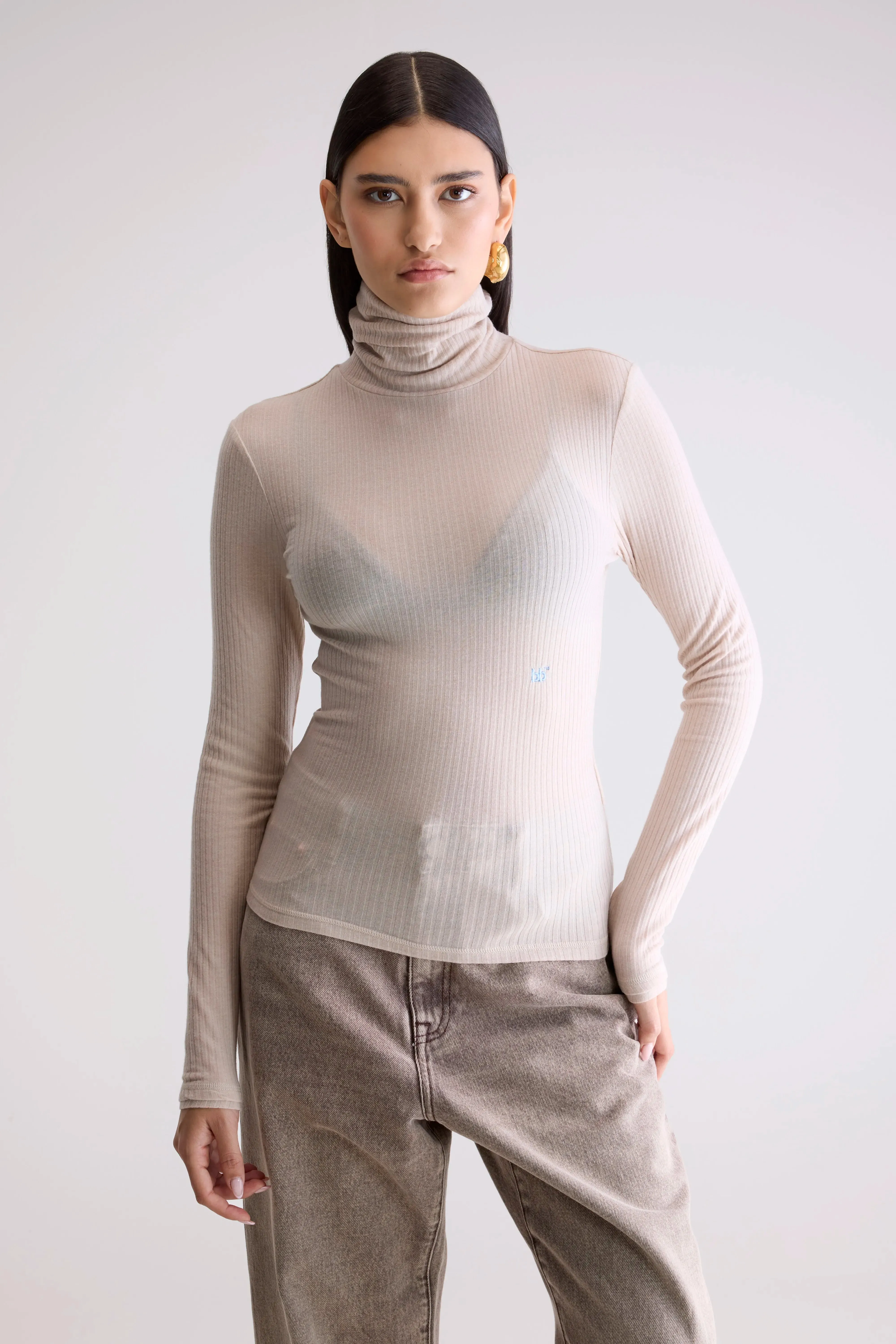 Layered Collar Structure Effortless Style Vinay fitted t-shirt (252 / W / STONE)