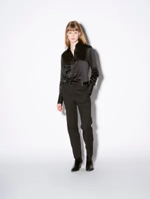Soft Material Active Fit Roxy black wool gabardine suit trousers