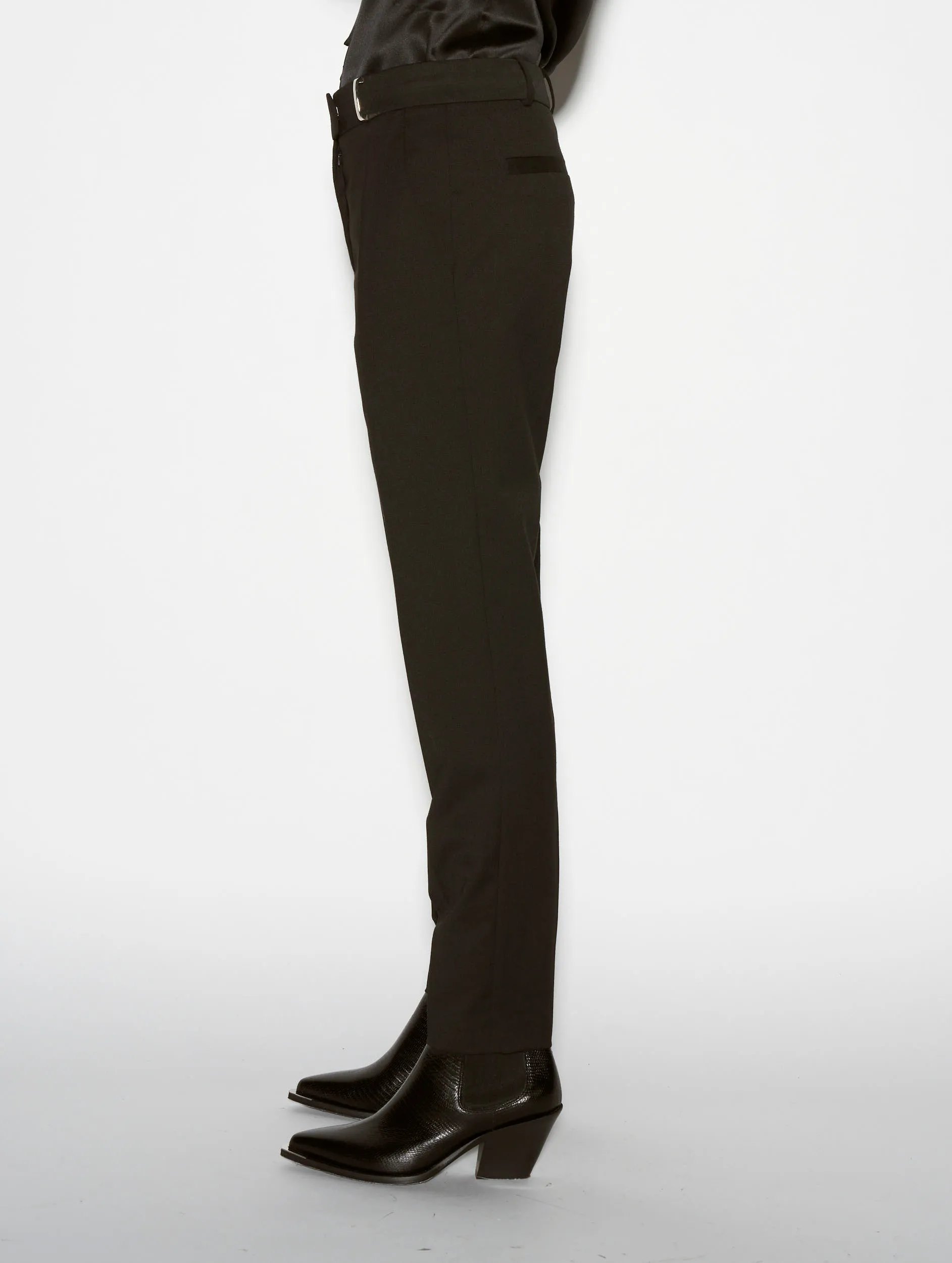 BreathableLining Outdoor Essentials Roxy black wool gabardine suit trousers