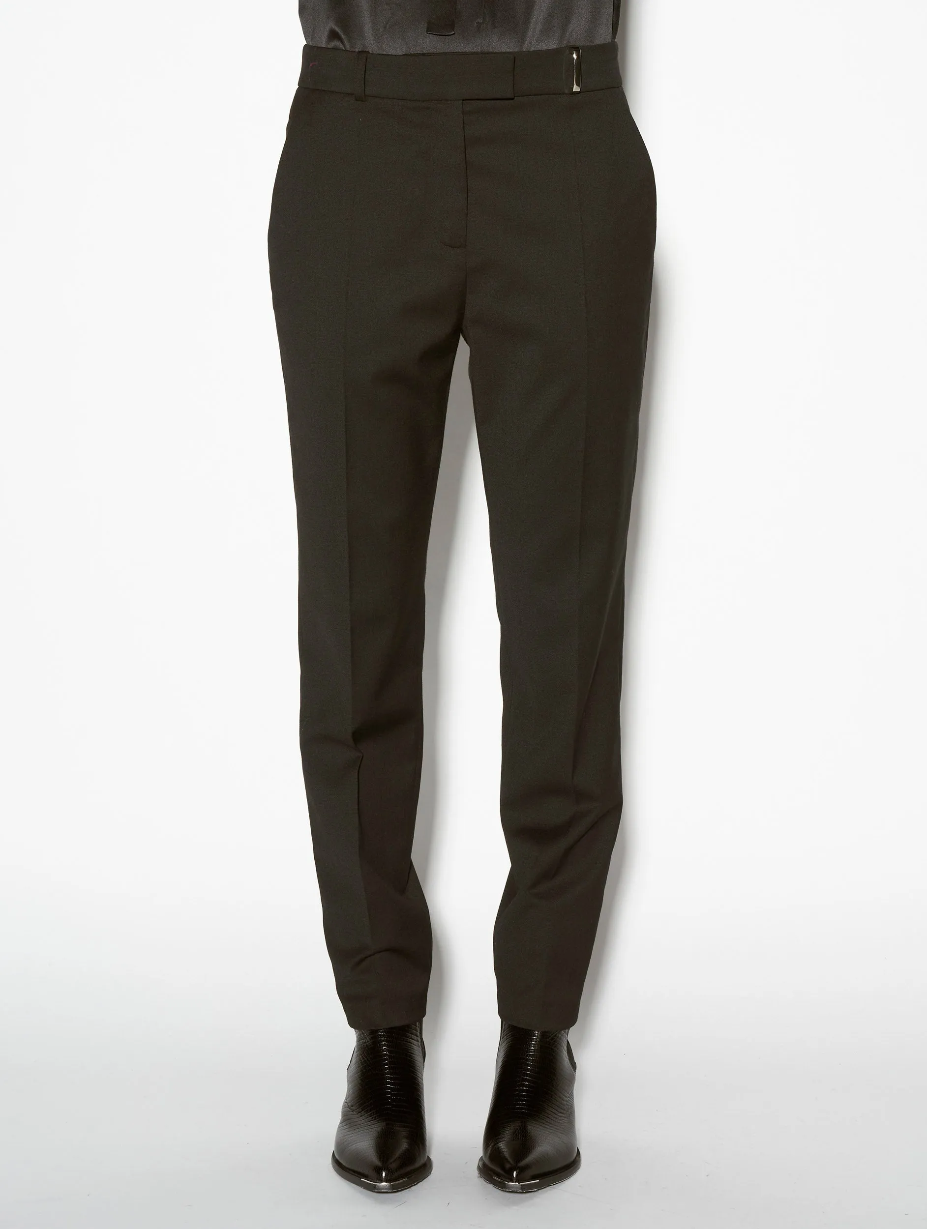 Breathable Layer Roxy black wool gabardine suit trousers