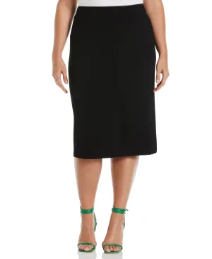 Plus Size Mixed Rib Sweater Skirt Back Slit Ombre effect