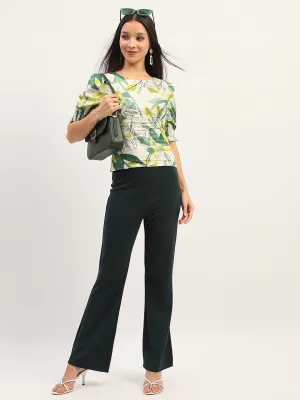 Dream Feel Madame Botanical Print Cotton Lime Top