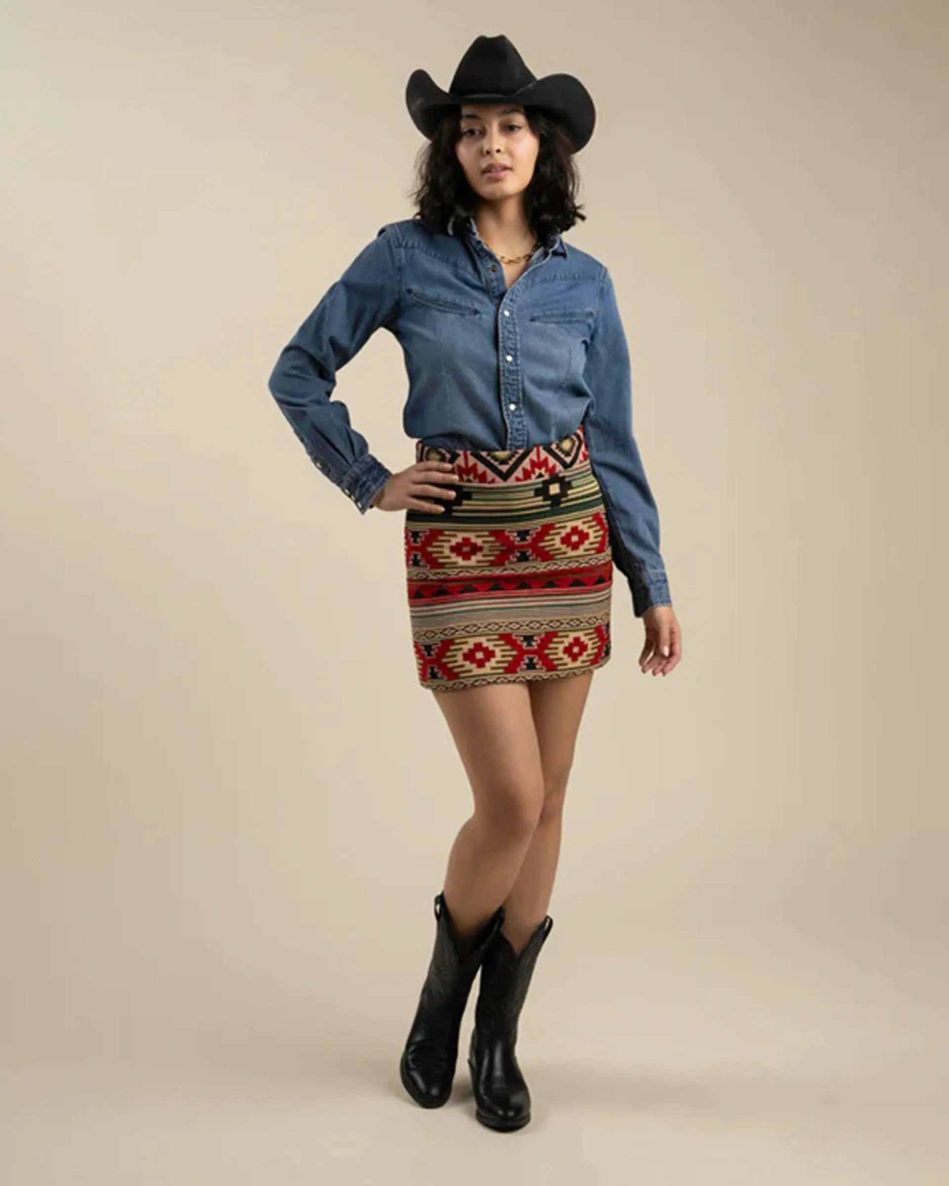 Non Irritating Texture Mix Texture The Raquel Skirt - Marana Print