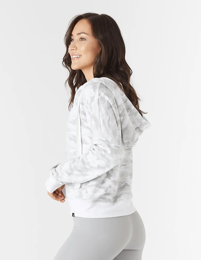 Glyder Half-Zip Hoodie - White Camo graffiti print shrink-resistant