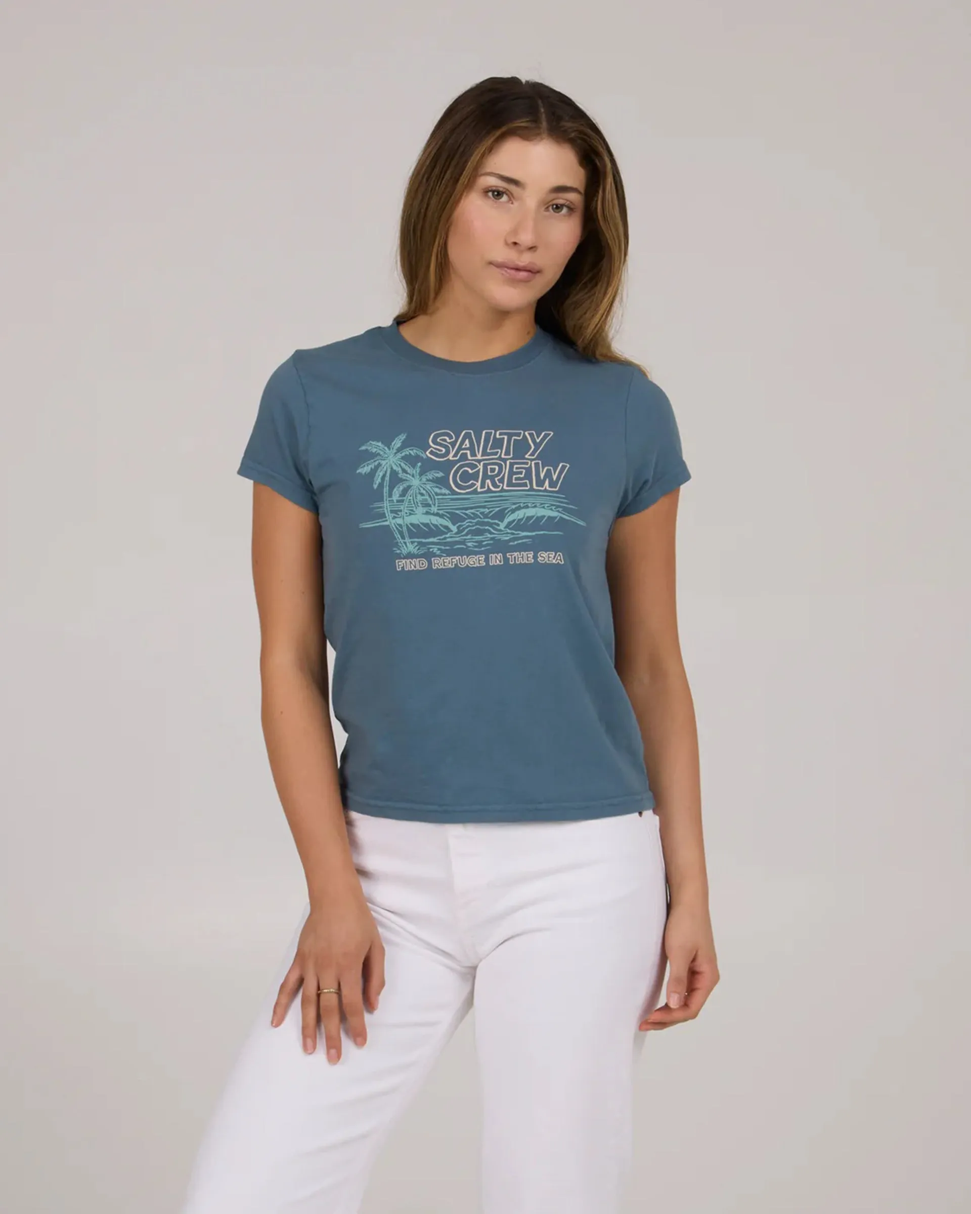 A Frame Modern S/S T-Shirt - Fin Blue Chic Vibes Neutral Color