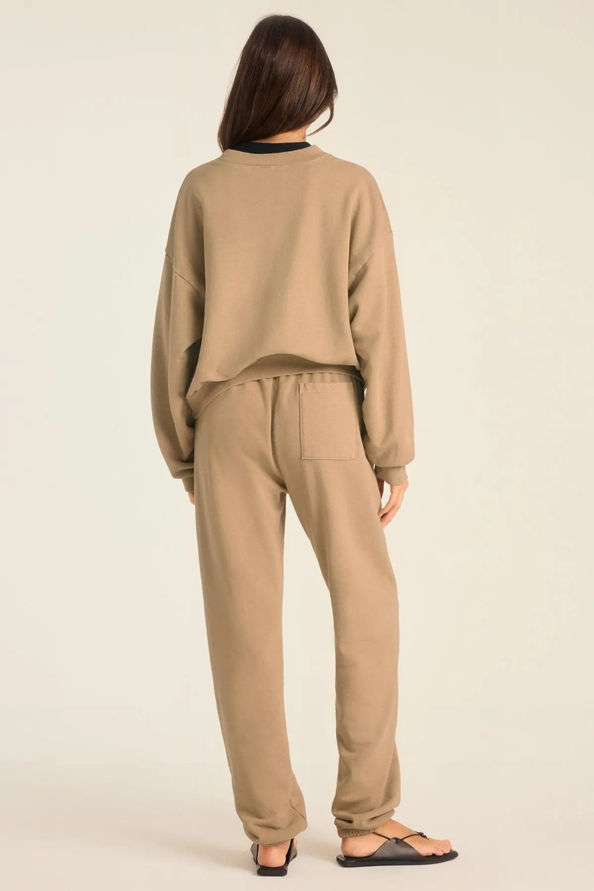 Dawn Crewneck - Latte French Terry Graphic Design