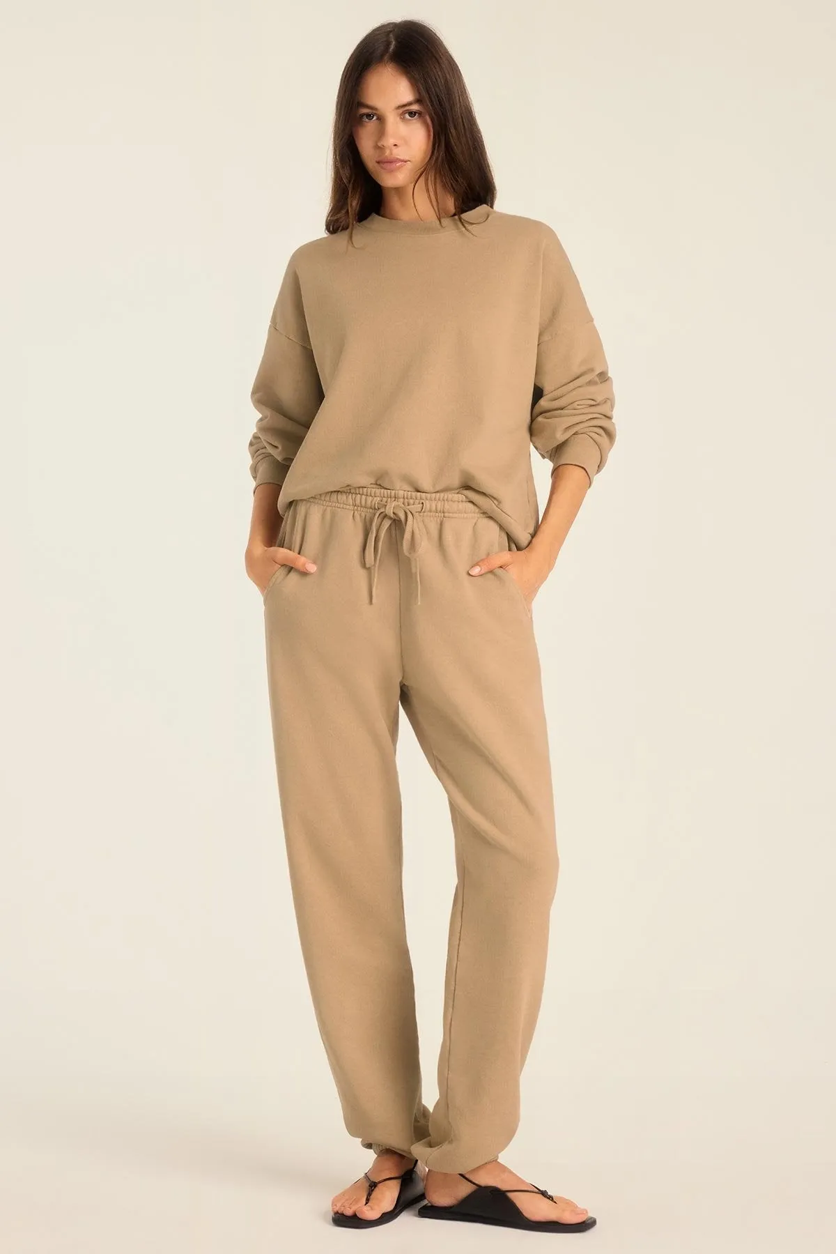 product mountain style allure product family bonding Dawn Crewneck - Latte French Terry