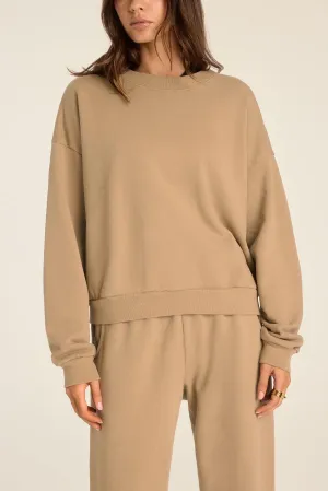 Dawn Crewneck - Latte French Terry Road Trip