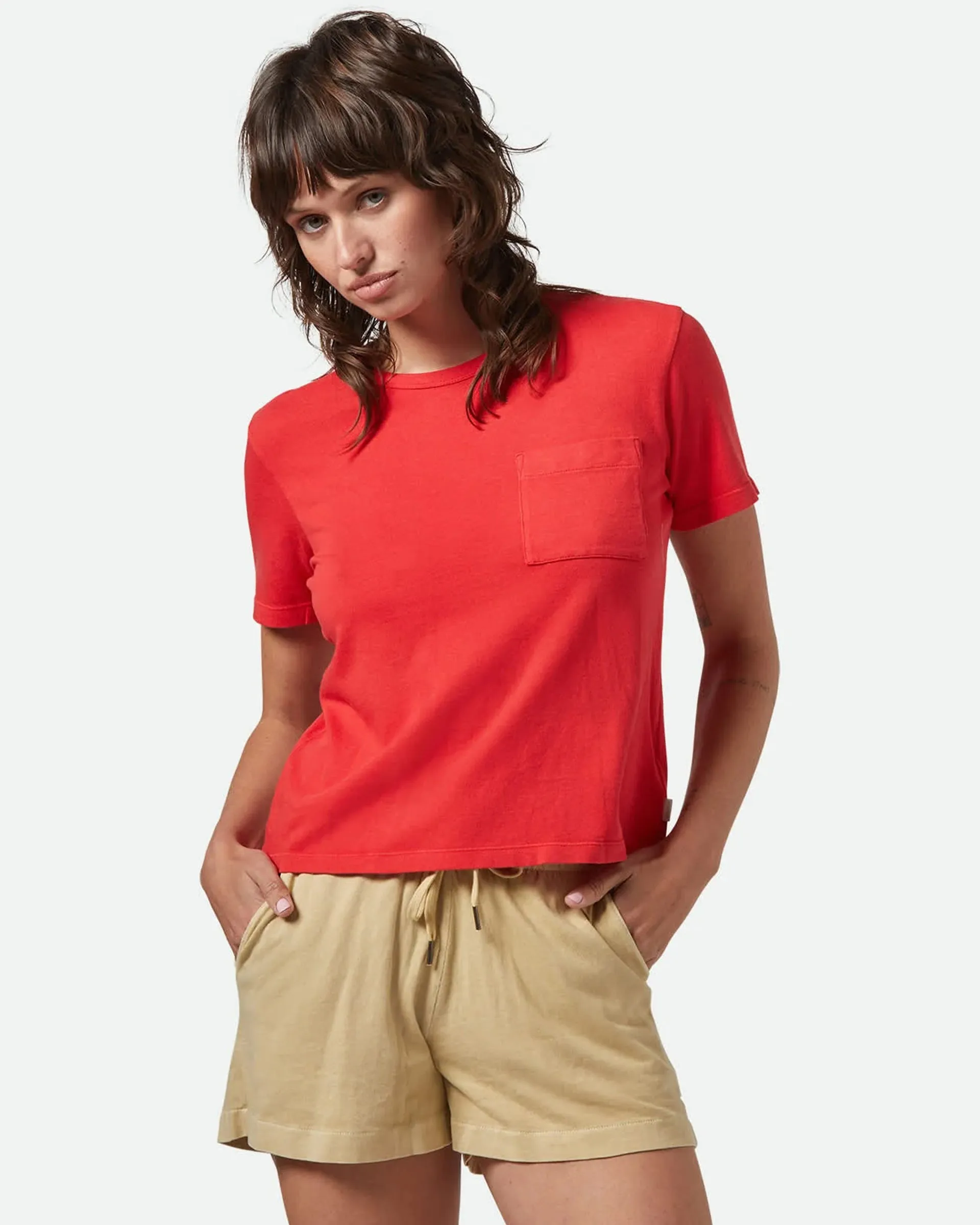 Carefree Organic Garment Dye Perfect Pocket S/S T-Shirt vacation wear Relaxed Wearable